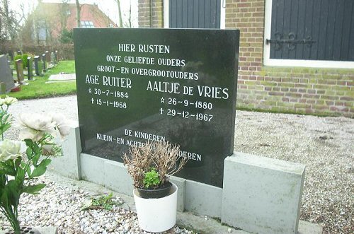 Grafsteen van Age Jans Ruiter (1884 - 1968)