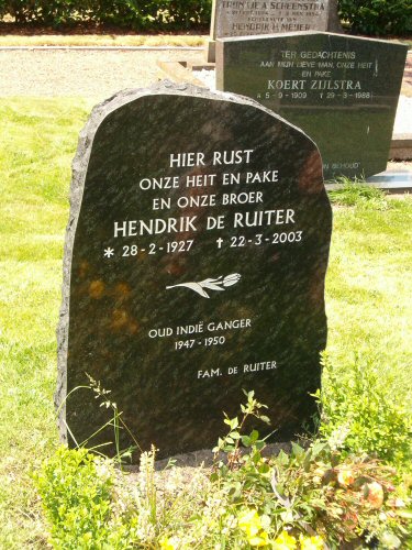 Grafsteen van Hendrik DE RUITER (1927 - 2003)
