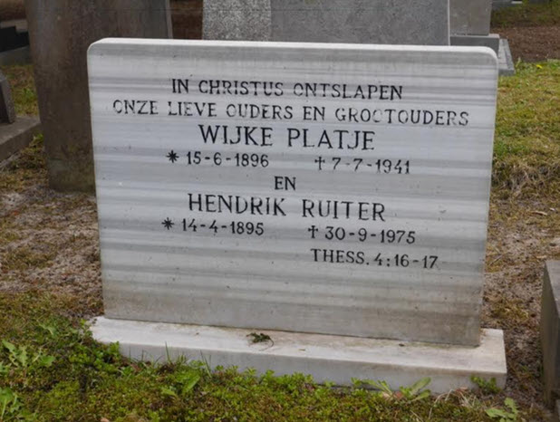 Grafsteen van Hendrik RUITER (1895-1975)