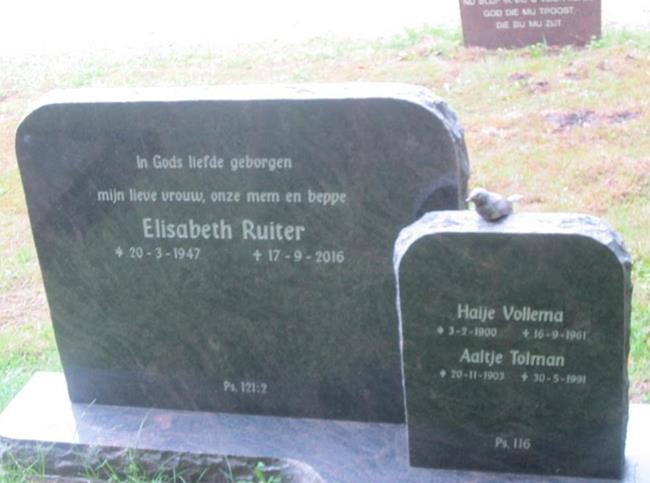 Grafsteen van Elisabeth (Betty) RUITER (1947-2016)