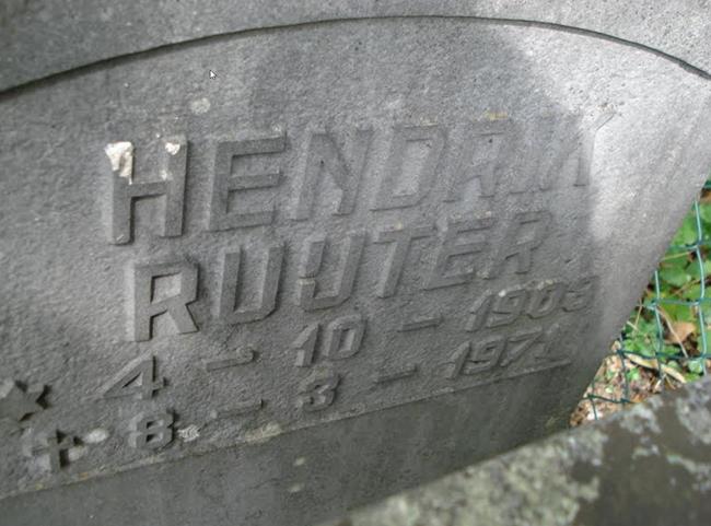 Grafsteen van Hendrik RUIJTER (1908-1971)