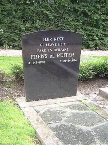 Grafsteen van Frens DE RUITER (1901 - 1984)