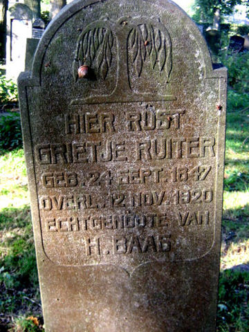 Grafsteen van Grietje Durks RUITER (1847 - 1920)