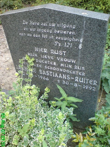 Grafsteen van Janneke Ruiter (1966-1992)