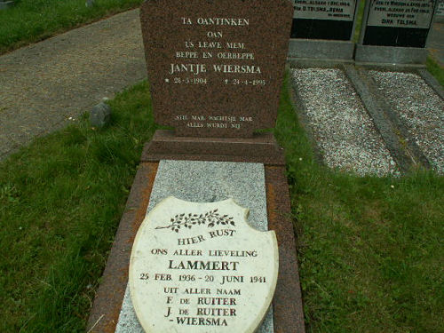 Grafsteen van Lammert DE RUITER (1936 - 1941)