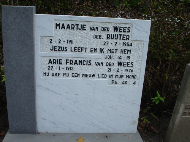 Grafsteen van Maartje Ruijter (1911-1954)