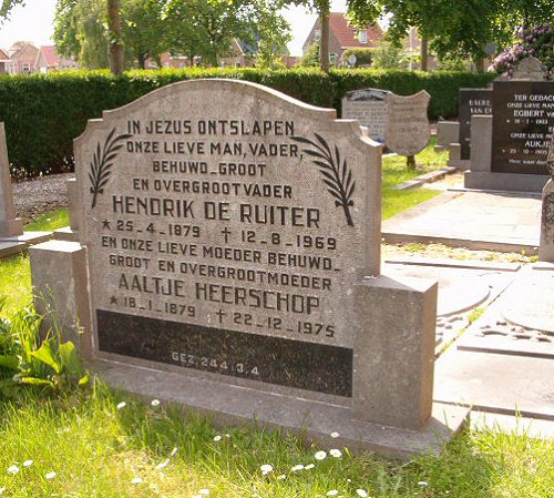 Grafsteen van Hendrik Alberts DE RUITER (1879 - 1969)