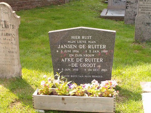 Grafsteen van Jansen Geerts DE RUITER (1906 - 1989)