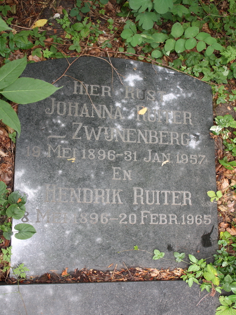 Grafsteen van Hendrik RUITER (1896-1965)