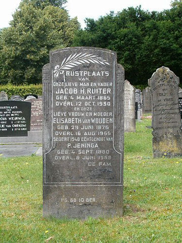 Grafsteen van Jacob Ruiter (1865 - 1930)