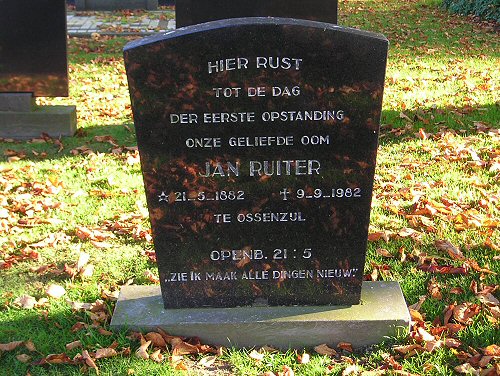 Grafsteen van Jan Alberts RUITER (1882 - 1982)