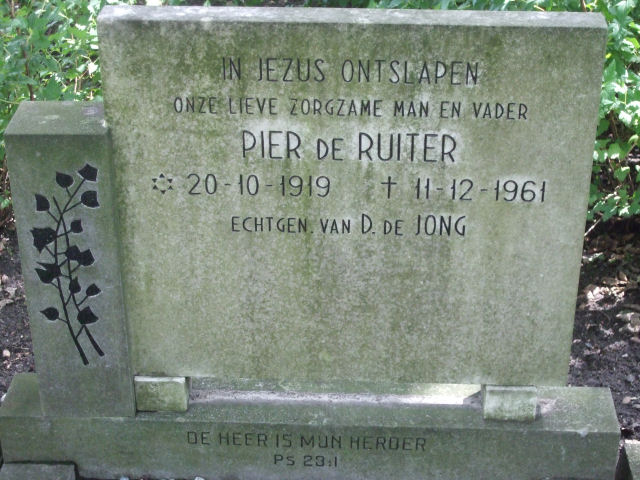 Grafsteen van Pier de Ruiter (1919-1961)