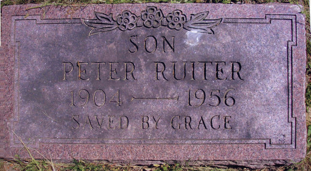 Grafsteen van Pieter Ruiter (1904-1956)