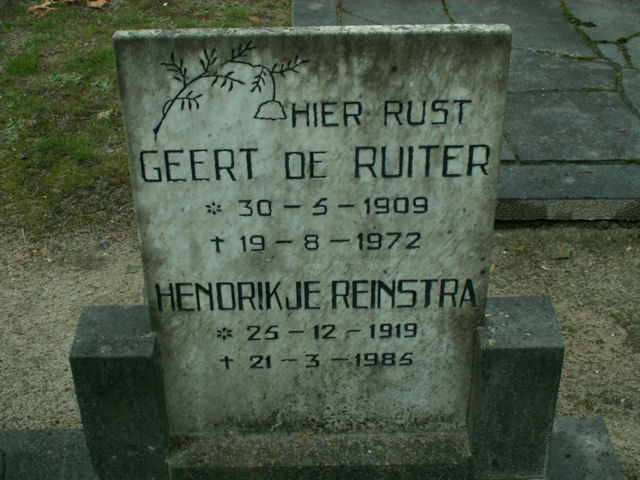 Grafsteen van Geert de Ruiter (1909-1972)