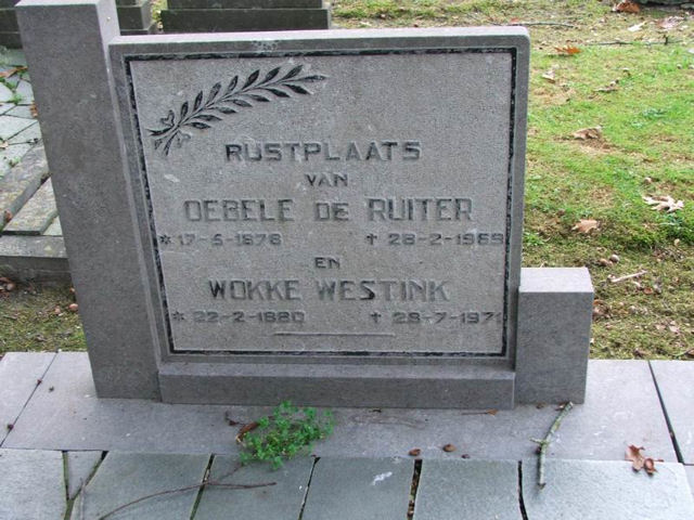 Grafsteen van Oebele Theunis de Ruiter (1878-1969)