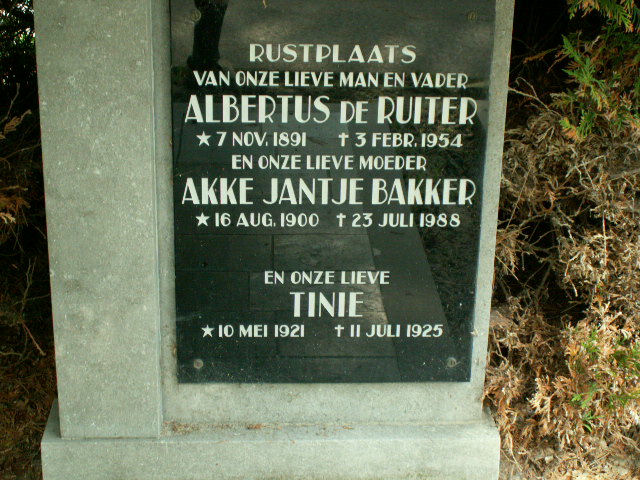 Grafsteen van Trijntje de Ruiter (1921-1925)