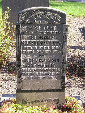 Grafsteen van Wiegertje Wiegers DE RUITER (1889 - 1959)