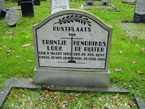 Grafsteen van Hendrikus Hendriks DE RUITER (1852-1926)