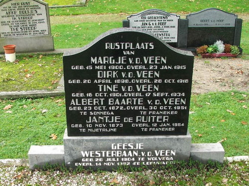Grafsteen van Jantje Dirks DE RUITER (1873 - 1964)