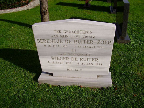 Grafsteen van Wieger DE RUITER (1912 - 1993)